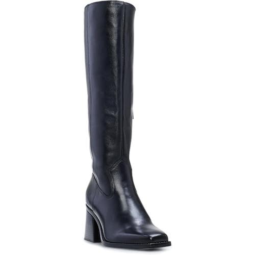 Vince Camuto Sangeti Boots Womens US 10 Black Leather Square Toe Mid-Calf TZP370
