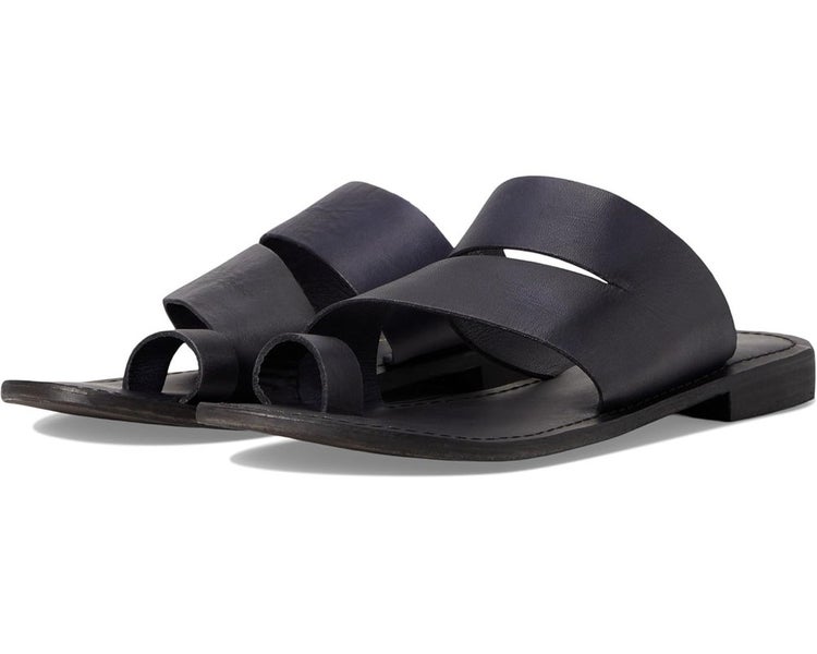 Free People Abilene Thong Women's US 8.5 Black Leather Toe Loop Sandals TZP292