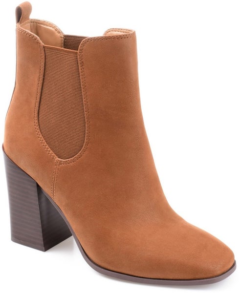 Aerosoles Lido Boots Women's Tan Brown Suede Block Heel Mid-Calf Bootie TZP383