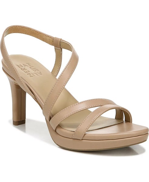 Naturalizer Brenta Strappy Women's US 8 Creme Brulee Faux Leather Sandals TZP440