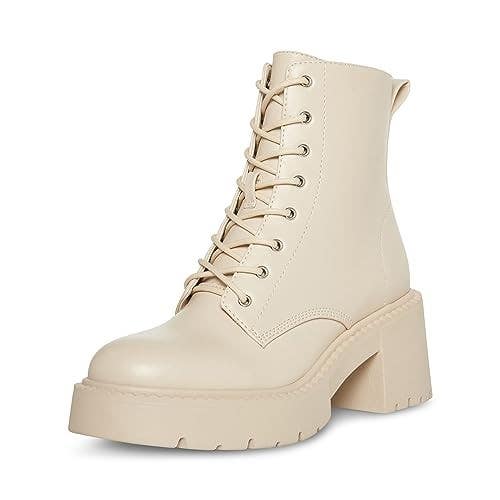 Madden Girl Kknight Women's Almond Round Toe Block Heel Combat Boots TZP378