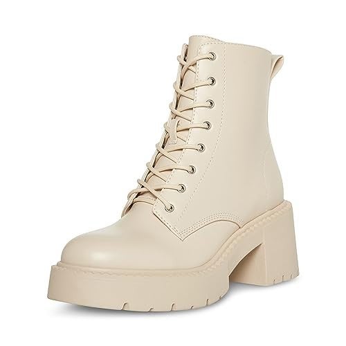 Madden Girl Kknight Women's Almond Round Toe Block Heel Combat Boots TZP378