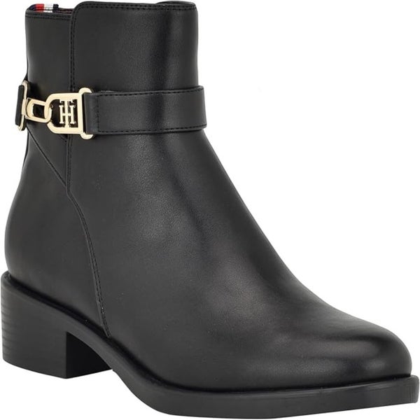 Tommy Hilfiger Ianzi Ornamented Boots Women's US 10 Black Leather Booties TZP389