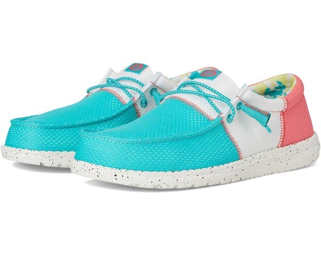 Hey Dude Wally Tri Party Animal Mens 10 Ceramic Blue Moc Toe Casual Shoes TZP285