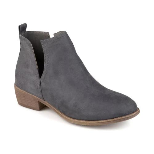 Journee Collection Rimi Boots Women's US 7.5 Gray Faux Suede Ankle Bootie TZP401