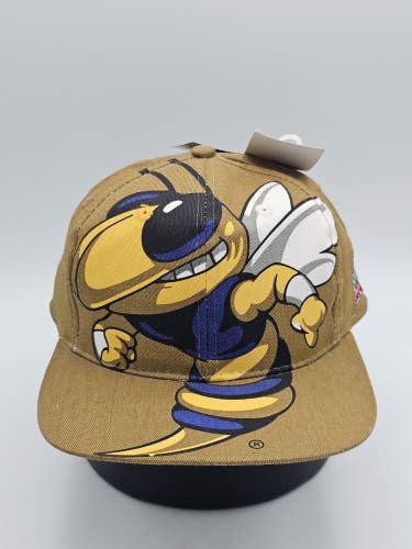 NEW Vintage Georgia Tech Yellow Jackets Global Caps BUZZ Big Logo Snapback Hat