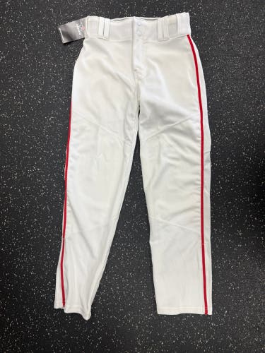 New Alleson WHITE PANT RED STRIPE SM Baseball and Softball Bottoms 11849-S000017651