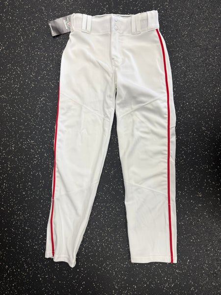 New Alleson WHITE PANT RED STRIPE SM Baseball and Softball Bottoms 11849-S000017651