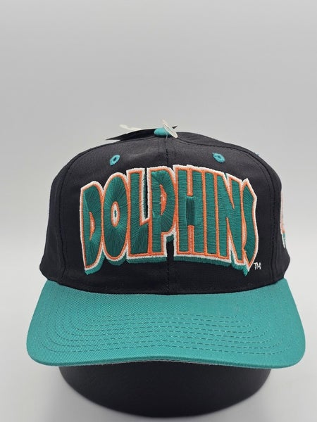 NEW Vintage Miami Dolphins 1990s NFL Sports Eastport Black Vtg Hat Cap SnapBack