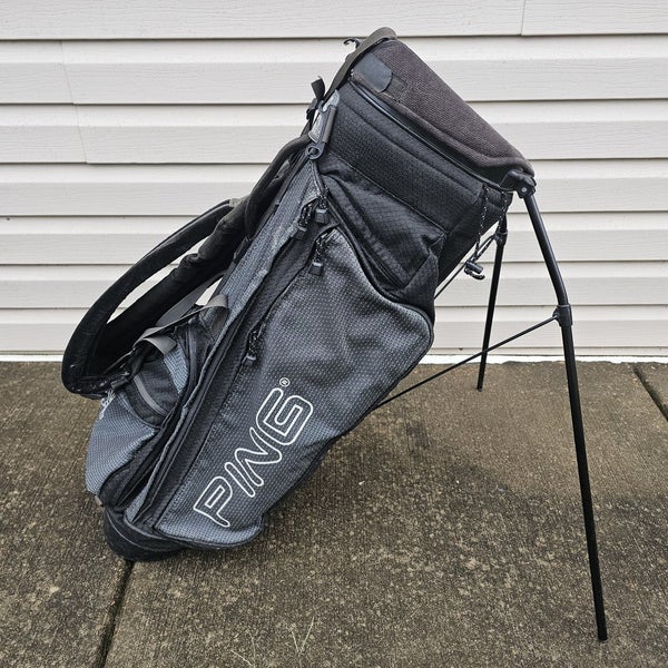 Ping Hoofer 2 Golf Stand Bag 4-Way Divider w/ Shoulder Straps  - Black & Gray