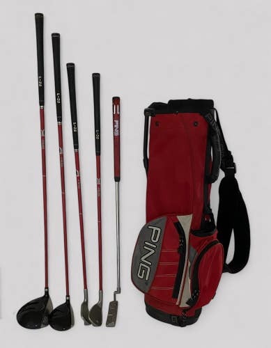 Ping Moxie Juniors Driver, Fairway, 7, 9, Putter Golf Clubs (5) Juniors 48"-50"
