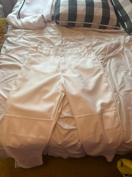 White Large A4 Adult Baseball Game Pants