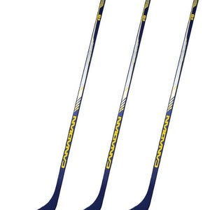 Canadian Buffalo Blue 1-Piece Wood Hockey Sticks, Senior | 70 Flex, P92 | 3 Pack