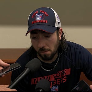 Mika Zibanejad 93 New York Rangers Fanatics Authentic Pro HAT Team Player Issued Used Worn