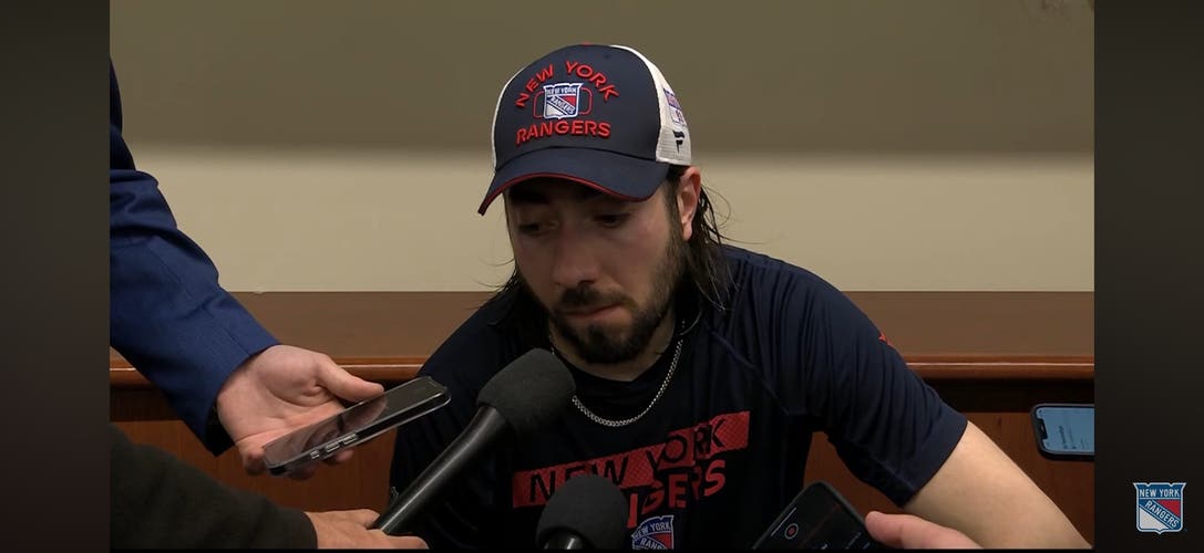 Mika Zibanejad 93 New York Rangers Fanatics Authentic Pro HAT Team Player Issued Used Worn