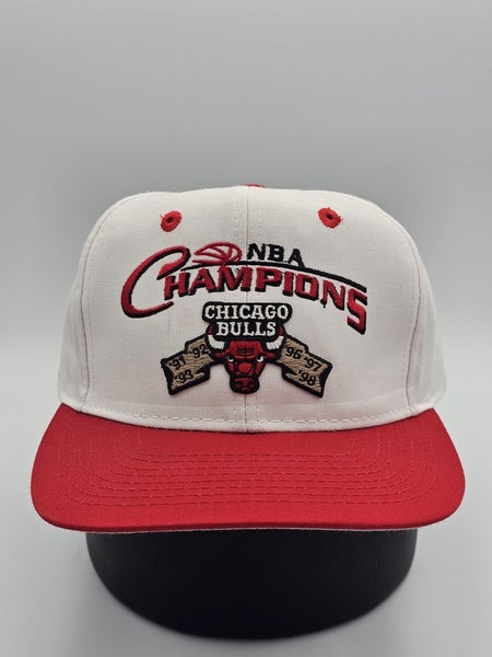 Vintage Chicago Bulls NBA Sports 6 Time Champions Logo 7 Hat Cap Vtg Snapback