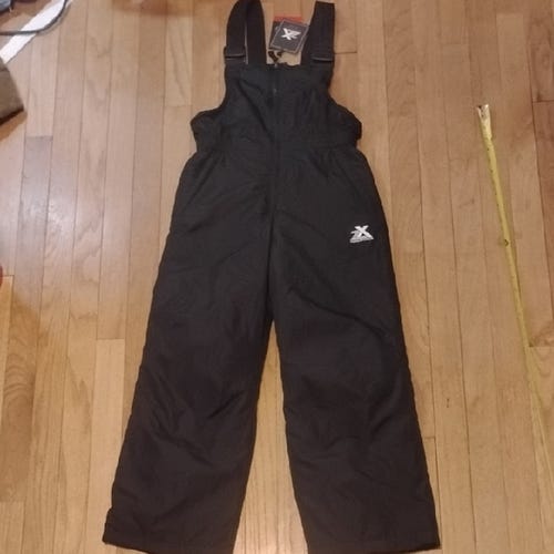NWT Kids Black Snow Bib Overalls zeroxposur unisex s size 8 snowpants