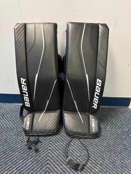 Black Bauer GSX (2023 Model) Goalie Leg Pads (Used) | Junior Medium (28+)
