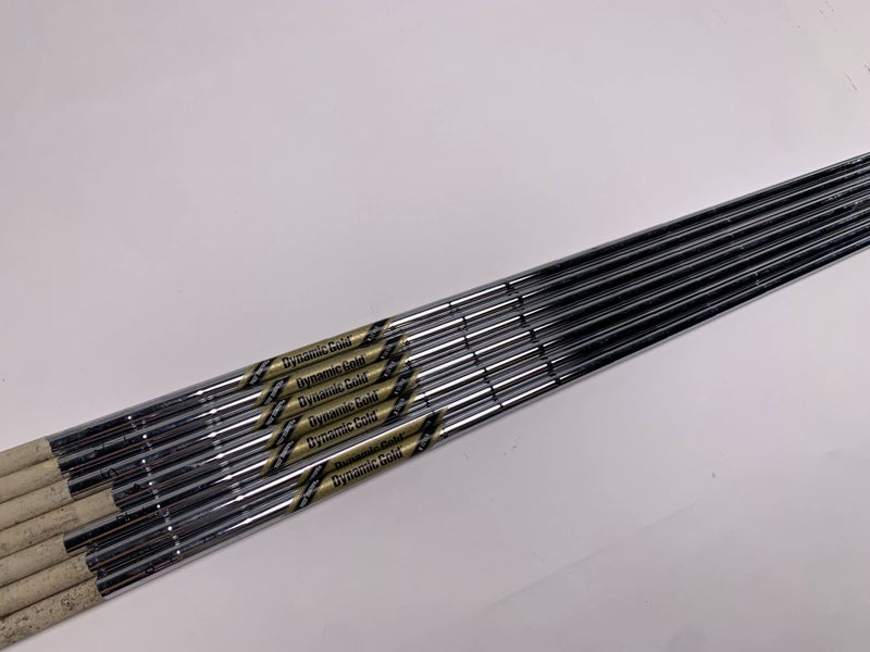 True Temper Dynamic Gold XSeven XStiff Iron Set 7 Shafts 35''-38.25'' Pull 0.355