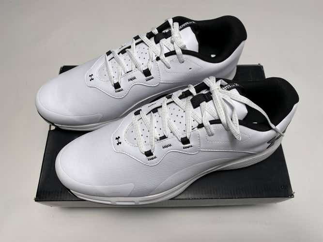 Under Armour Charged Draw 2 Golf Shoes White Black Men's SZ 11 (3026398-100)