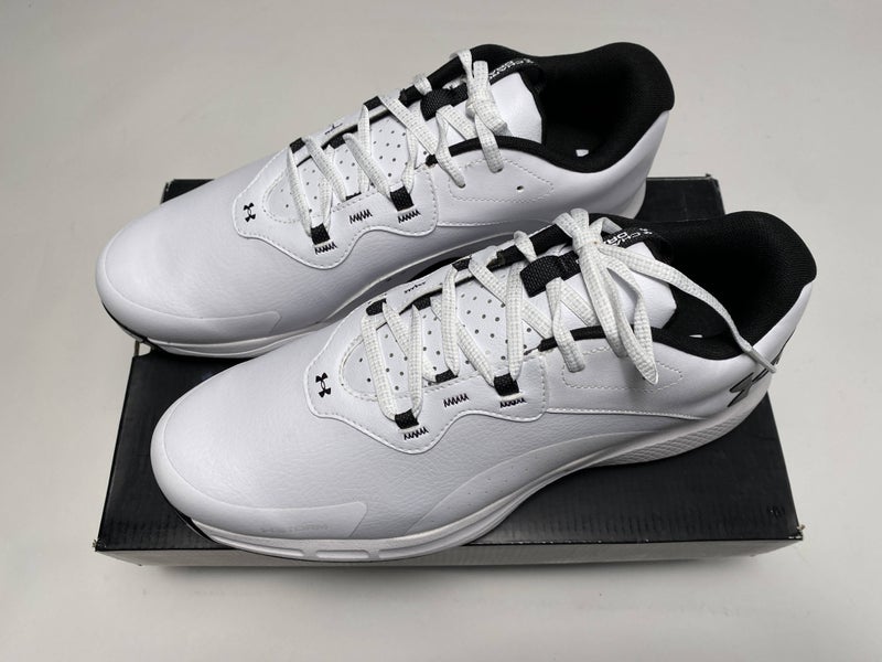 Under Armour Charged Draw 2 Golf Shoes White Black Men's SZ 11 (3026398-100)