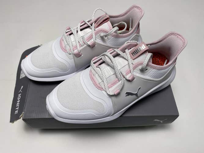 Puma Ignite Fasten8 Golf Shoes White Pink Women's SZ 6.5 (194241 01)