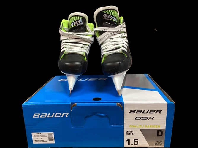 Junior New Bauer GSX Hockey Goalie Skates Regular Width Size 1.5