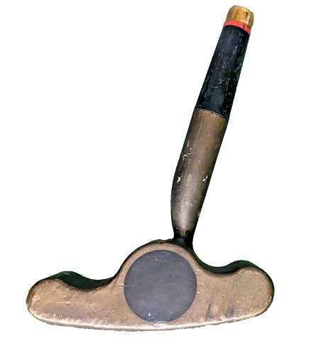 Sweet Spot Center Shaft Brass Blade Putter RH Steel 34.5" Vintage Grip Cool Club