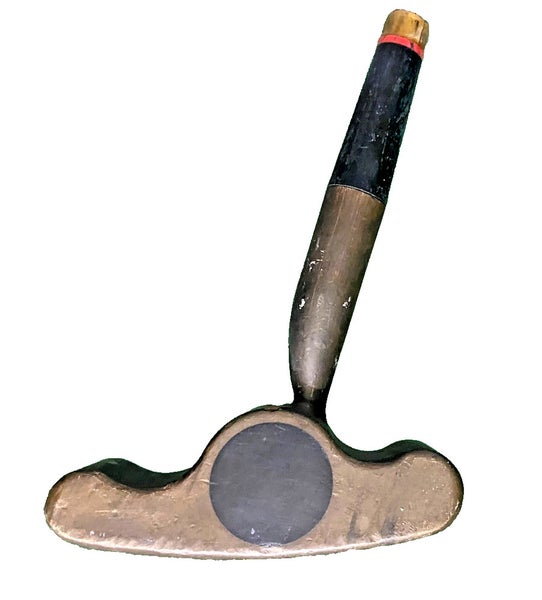 Sweet Spot Center Shaft Brass Blade Putter RH Steel 34.5" Vintage Grip Cool Club