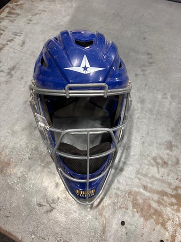 Used All-Star CATCHERS MASK Catchers Helmet w/Mask Navy Blue SM 11337-S000472214