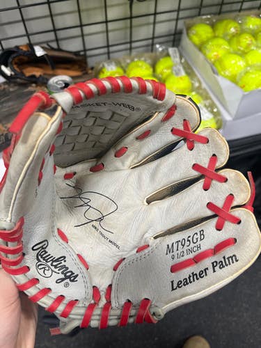 Used Rawlings MIKE TROUT MODEL BB/SB Glove RH Throw Red 9 1/2" 11337-S000465439