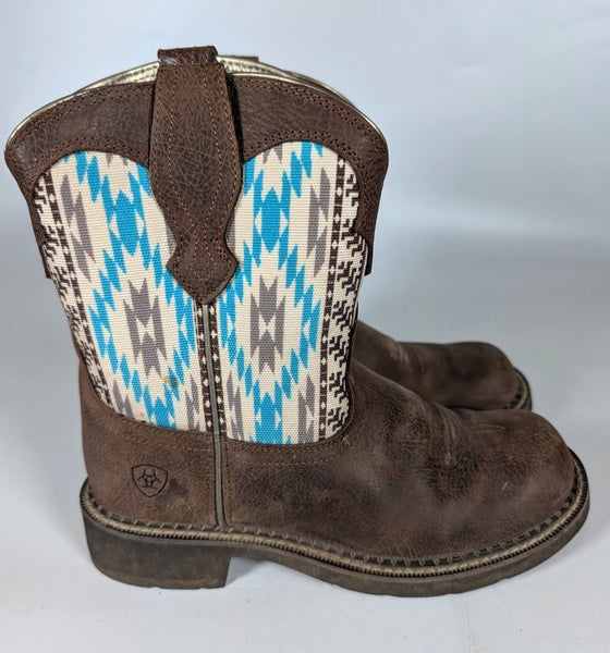 Ariat Fatbaby Aztec Heritage Twill Stripe Southwest Cowgirl Boots 7B 10034039