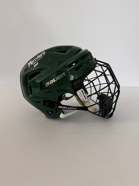 Used Green Medium Bauer Re-Akt 150 Pro Stock Helmet