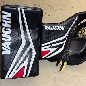 Vaughn SLR4 Pro Carbon Regular goalie glove blocker set black red  (Used)