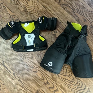 Youth medium Pure Hockey shoulder pads and player shorts