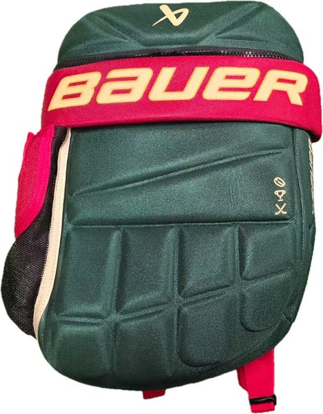 BAUER YOUTH GLOVE BACKPACK-Green and Red (New)