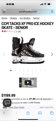 2025 CCM Tacks XF Pro Hockey Skates Pro Stock 7 (New)