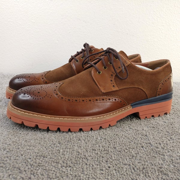 Vintage Foundry Co. Mens Size 12 Wingtip Derby Shoes Brown Leather VF1478