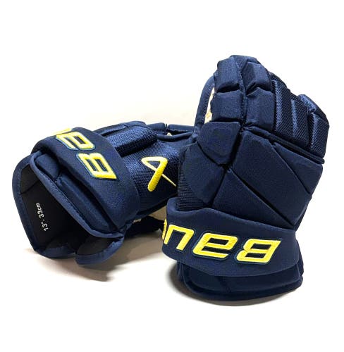New 13” Bauer Vapor Hyperlite Pro Stock Gloves - Maize + Blue
