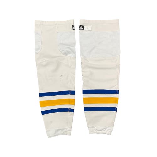 Adidas Buffalo Sabres Pro Stock Hockey Socks - White Game Used