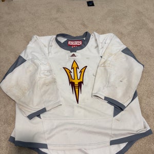 ASU (Arizona State) White Goalie Cut Men's CCM Practice Jersey (Used)