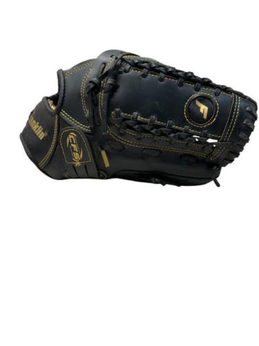 Used Franklin 22634 BB/SB Glove RH Throw Black And Gold 12" 11835-S000200283