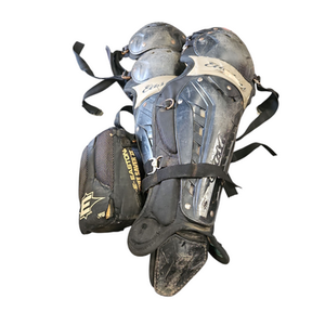 Used Easton SHIN GUARDS AGE 12 AND UP Catchers Leg Guards Black Adult 11850-S000022018