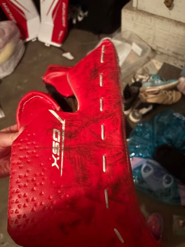 Small Bauer Goalie Leg Pads with glove and blocker (Used)