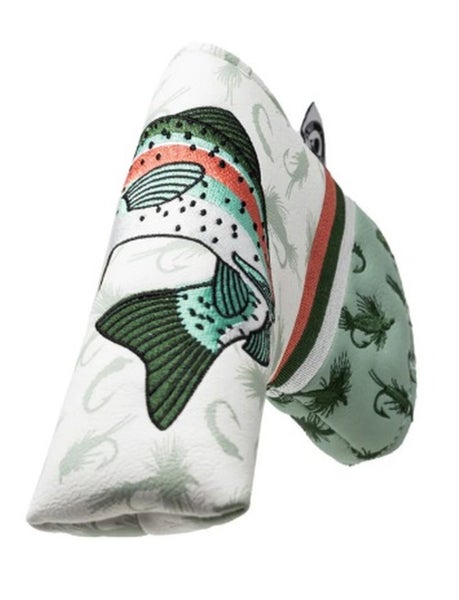 Pins & Aces Trout Blade Putter Headcover (White/Green) Golf 2025 NEW
