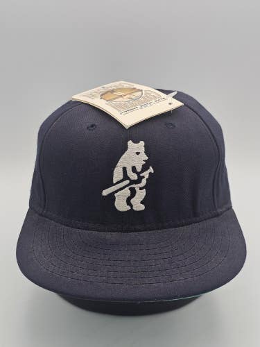 New Vintage American Needle Chicago Cubs MLB 1914 Logo Navy Fitted Hat Size 7
