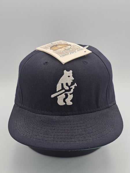 New Vintage American Needle Chicago Cubs MLB 1914 Logo Navy Fitted Hat Size 7