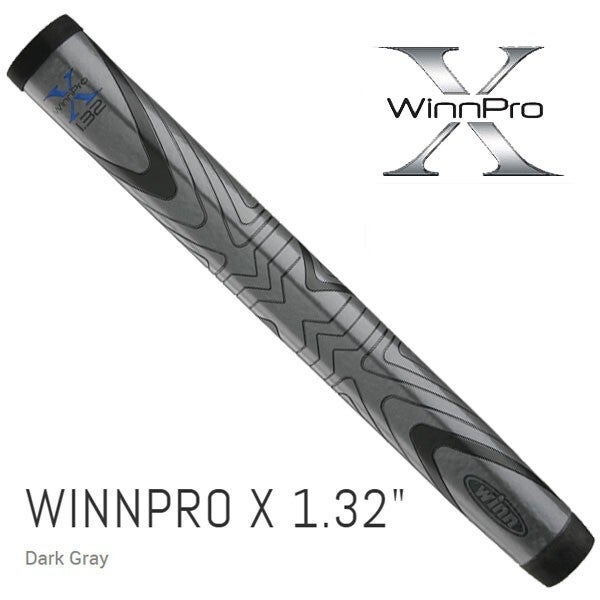 Winn Pro X 1.32" Dark Gray Putter Grip Slightly smaller than a Winn Jumbo grip