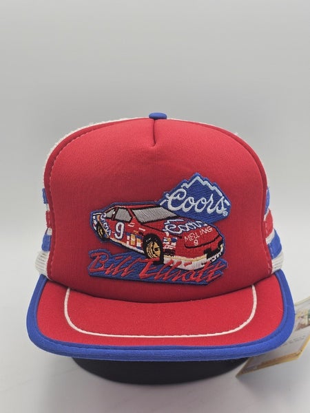 Vintage Bill Elliott 3 Stripe Coors Beer Racing Promo Nascar Mesh Hat Snapback