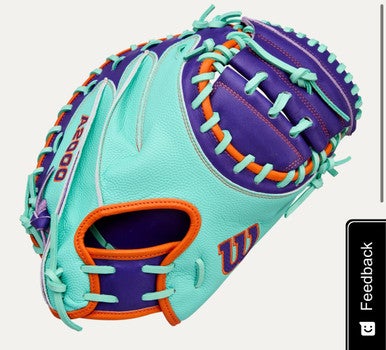 New A2000 33IN SEAFOAM/ORNG CATCHERS MITT 2025 WINTER 11834-WILWBW10394233